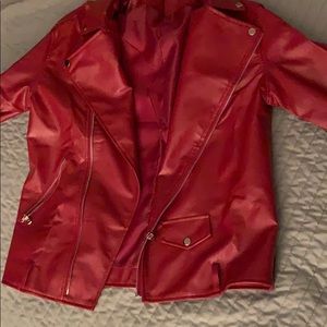 Burgundy (red) leather jacket M